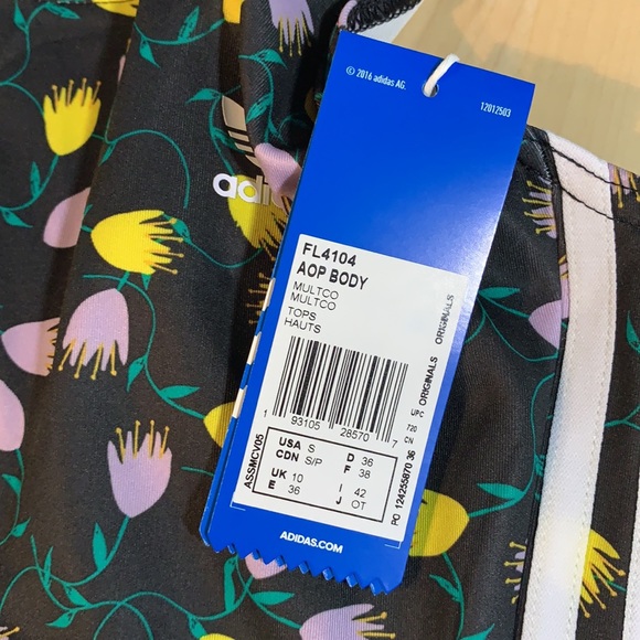 ADIDAS Allover Print Bodysuit - Floral + 3 Stripes - Picture 10 of 12